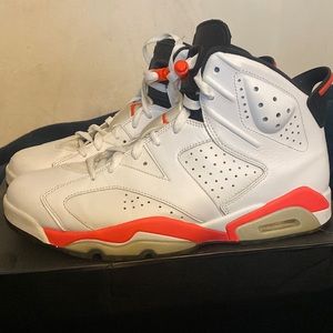 Air Jordan 6 retro (2014) size 10.5. White/infrared-black.